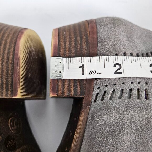 Lucky Brand Bustina Gray Perforated Suede Cutout Pull On Ankle Boot 6.5 - Picture 5 of 10